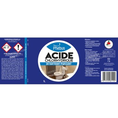 Acide chlorhydrique détartrant puissant Phebus 1L