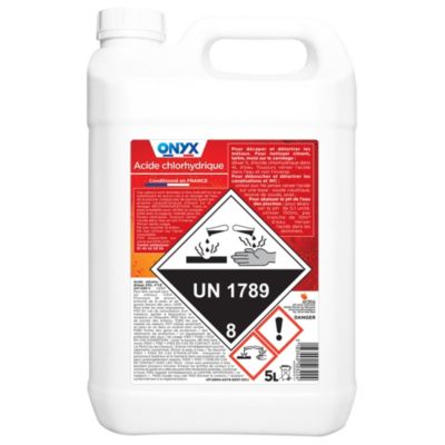 Acide chlorhydrique pour métal, carrelage, canalisations Onyx 5L