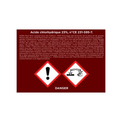 Acide Chlorhydrique 23% Onyx gamme bricolage - 5L