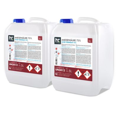 Acide Formique 73 % 2 x 5 L, Puissant Nettoyant Technique Pour Détartrage, Décapage Et Traitement Du Cuir