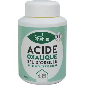 Acide Oxalique sel d'oseille pour métaux et bois anciens Phebus 400g