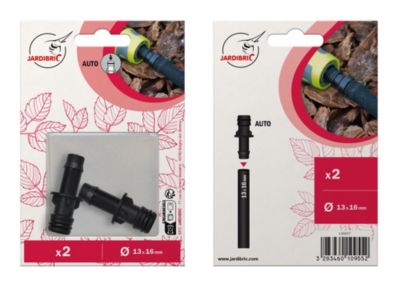 Adaptateur automatique cannelé pour tuyau goutte à goutte 16 mm vendu par 2