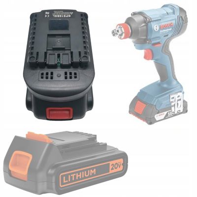 Adaptateur Batterie BPS18BSL - Conversion 18V Black - Decker/Stanley vers Bosch, Compatible LBXR20 BAT618