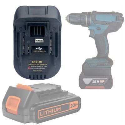 Adaptateur Batterie BPS18M - Conversion 18V Black - Decker Stanley vers Outils Makita, Lithium-Ion, Compact et Robuste
