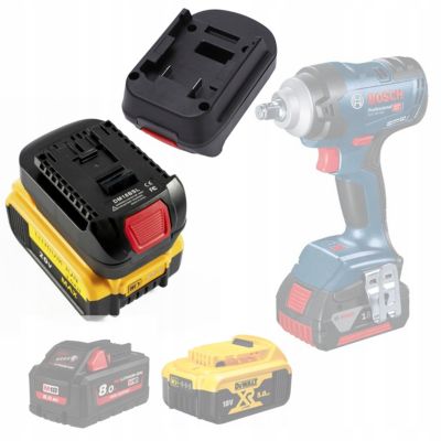 Adaptateur Batterie DM18BSL - Pour Dewalt/Milwaukee 18V, Compatible Outils Bosch 18V, Port USB 5V 2.1A