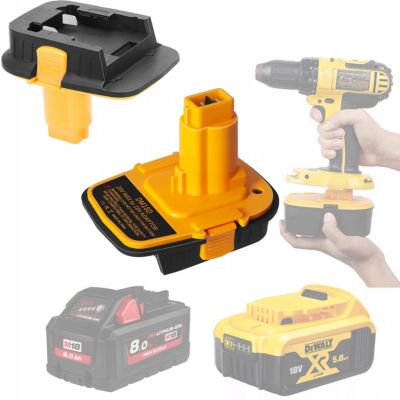 Adaptateur Batterie DM18D - 18V/20V Li-Ion, Compatible avec Outils Dewalt 18V, Pour Batteries Dewalt - Milwaukee