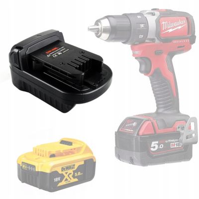 Adaptateur Batterie DW18ML - Pour Dewalt 18V vers Outils Milwaukee 18V, Montage Facile, Construction Solide