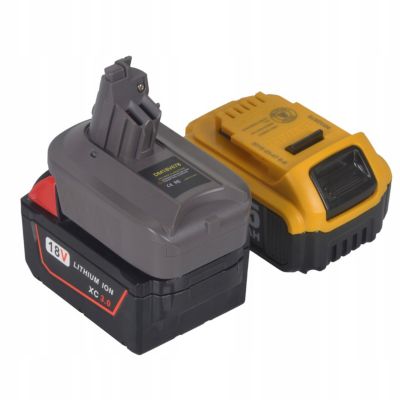 Adaptateur Batterie Dyson V6 V7 V8 - Compatible Dewalt Milwaukee, Plastique Durable, Protection Surchauffe et Surcharge