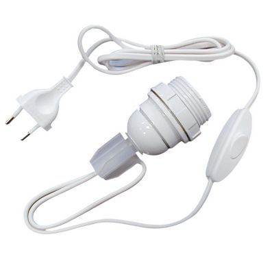 Adaptateur bouteille Diall E27 interrupteur + prise blanc