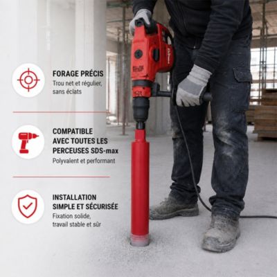 Adaptateur couronne diamant pour perceuse et perforateur SDS-max - GT MARKET