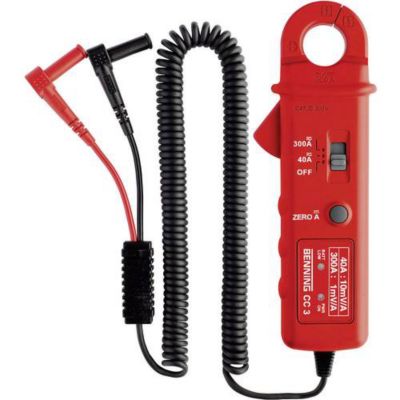 Adaptateur de pince ampèremétrique Benning CC 3 pour mesure AC/DC, ouverture 25 mm, sortie 1 mV/A, CAT III 600 V