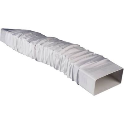 Adaptateur flexible 220 x 90 mm pour conduites plates 150, blanc, longueur ajustable env. 40 cm