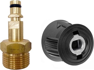 Adaptateur M22 Acier Inox Pour Nettoyeur Haute Pression - Conversion Femelle 12/14 Mm Vers 1/4" Et 3/8", Joint étanche - 9