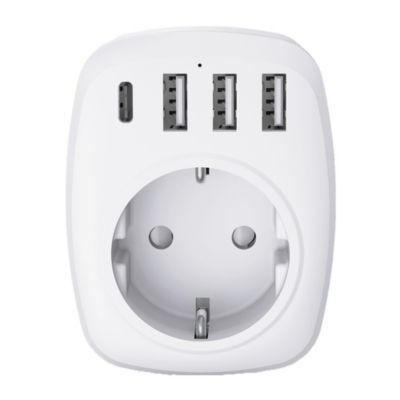 Adaptateur prise voyage UE/UK - 4 ports USB - Voltman
