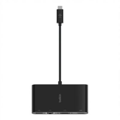 Adaptateur USBC Multimedia GBE HDMI VGA USBA Belkin noir