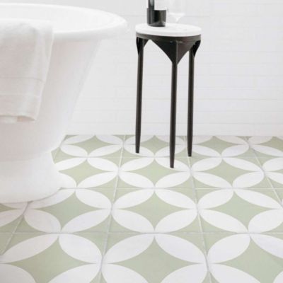 Adhésif et sticker carrelage diamants vert 30x30 cm - paquet de 8 autocollant