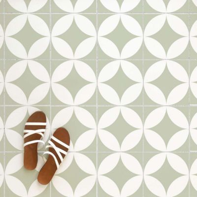 Adhésif et sticker carrelage diamants vert 30x30 cm - paquet de 8 autocollant