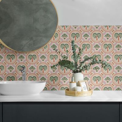 Adhésif Vinyle Carreaux Wallfluent 20x20 cm Motifs Végétaux Tropicaux 20 pièces