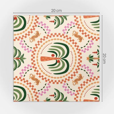 Adhésif Vinyle Carreaux Wallfluent 20x20 cm Motifs Végétaux Tropicaux 20 pièces