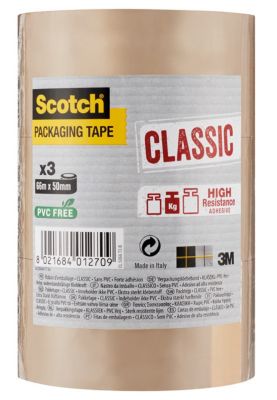 Adhésif d'emballage Scotch 50 mm x 66 m - 3 rouleaux