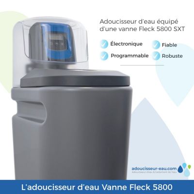 Adoucisseur D'eau 16L Fleck 5800 SXT Monobloc Volumétrique + Kit Installation Fabrication Française