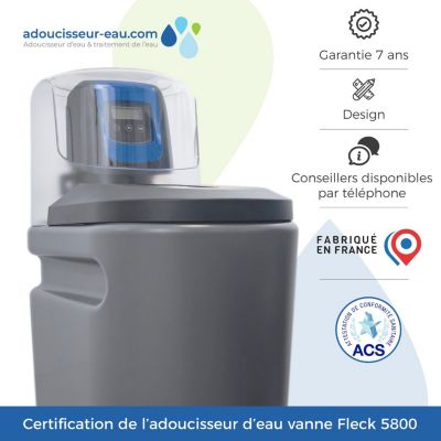 Adoucisseur D'eau 25L Fleck 5800 SXT Monobloc Volumétrique Anti Calcaire Fabrication Française