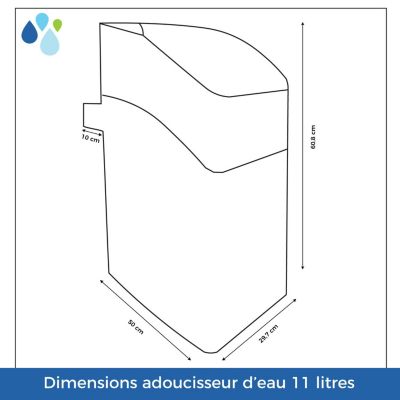 Adoucisseur D'eau Sans électricité Kube 11l - 1 à 2 Personnes Vanne Volumétrique Mécanique