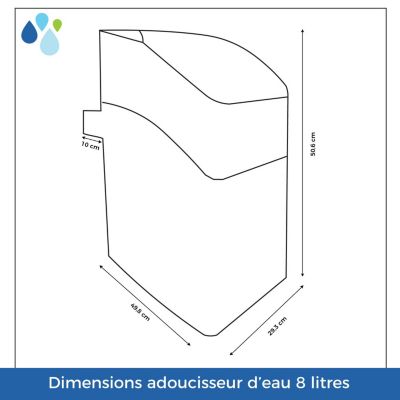 Adoucisseur D'eau Sans électricité Kube 8l - 1 à 2 Personnes Vanne Volumétrique Mécanique