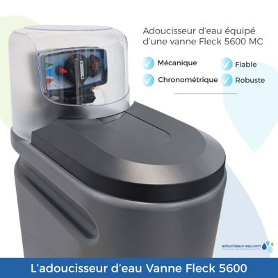 Adoucisseur Eau 16L Fleck 5600 MC Mécanique Chronométrique Complet Avec Accessoires Fabriqué En France