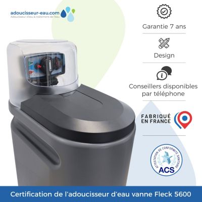 Adoucisseur d'Eau 30L Fleck 5600 MC Mécanique Chronométrique Anti Calcaire Fabriqué En France