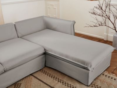 Adriann - canapé d'angle droit fixe - 4 places - en tissu déhoussable - Lisa Design