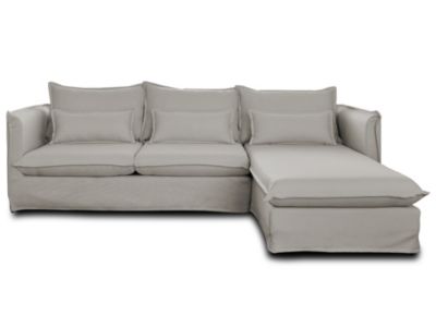 Adriann - canapé d'angle droit fixe - 4 places - en tissu déhoussable - Lisa Design