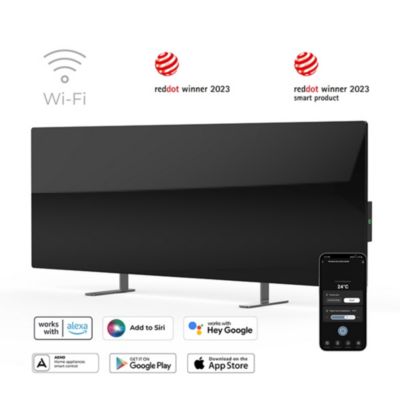 AENO Radiateur Noir intelligent 700W Premium GH2S - Chauffage infrarouge+convection