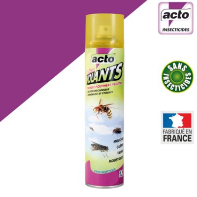 Aérosol anti insectes volants, polymère origine végétale, Acto