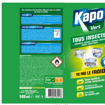 Aérosol givrant tous insectes Kapo vert 500ml