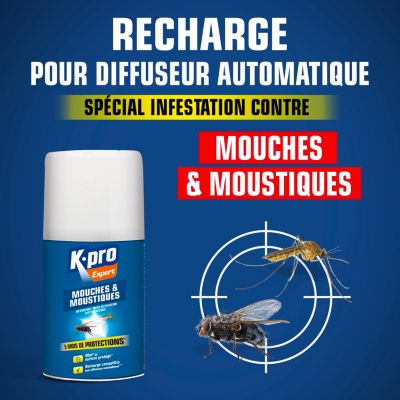 Aérosol mouches/moustiques recharge 250ml Kapo Expert