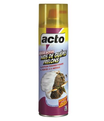 Aérosol mousse active nid de guêpes et frelons Acto