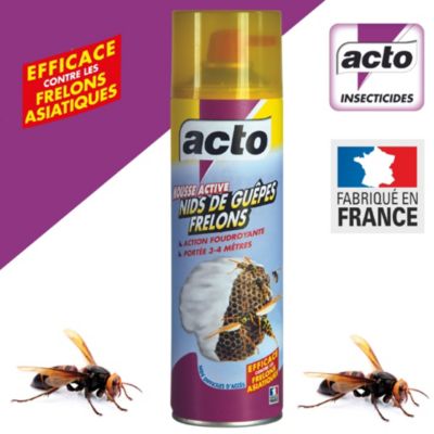 Aérosol mousse active nid de guêpes et frelons Acto