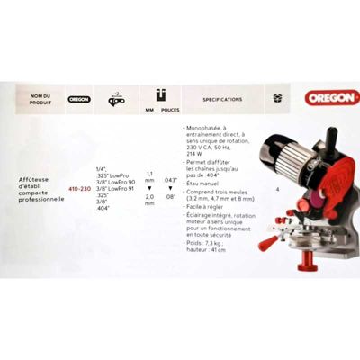 Affûteuse de chaîne Oregon 230 V 214 W - 410-230