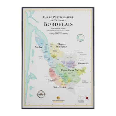 Affiche 50x70 cm - La Carte des Vins de Bordeaux - LA CARTE DES VINS SVP