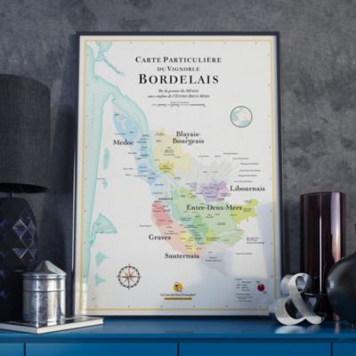 Affiche 50x70 cm - La Carte des Vins de Bordeaux - LA CARTE DES VINS SVP
