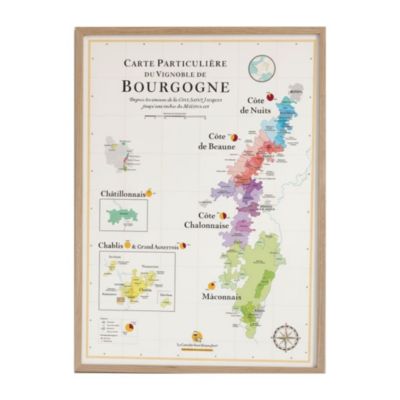Affiche 50x70 cm - La Carte des Vins de Bourgogne - LA CARTE DES VINS SVP
