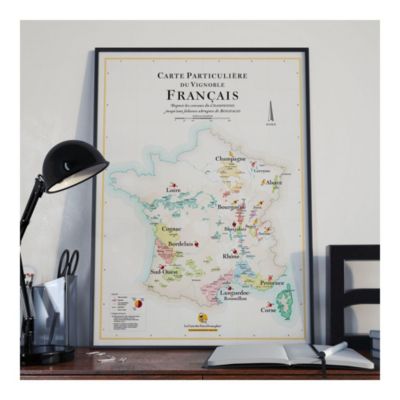 Affiche 50x70 cm - La Carte des Vins de France - LA CARTE DES VINS SVP
