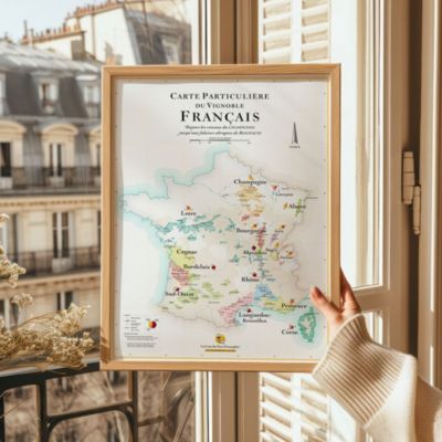Affiche 50x70 cm - La Carte des Vins de France - LA CARTE DES VINS SVP