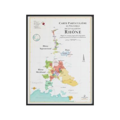 Affiche 50x70 cm - La Carte des Vins du Rhône - LA CARTE DES VINS SVP