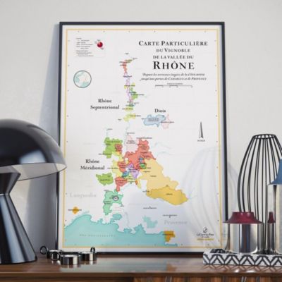 Affiche 50x70 cm - La Carte des Vins du Rhône - LA CARTE DES VINS SVP