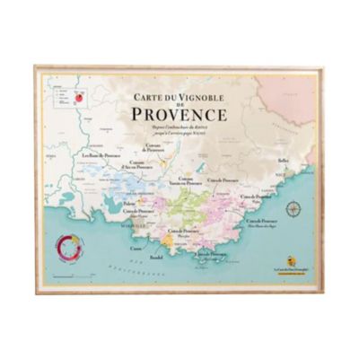Affiche 70x50 cm - La Carte des Vins de Provence - LA CARTE DES VINS SVP