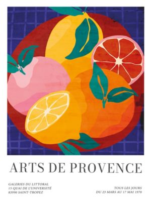 Affiche agrumes " Art de Provence " multicouleurs l.30 x H.40 cm Dada Art