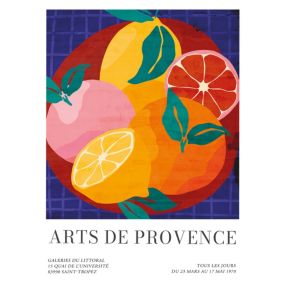 Affiche agrumes " Art de Provence " multicouleurs l.30 x H.40 cm Dada Art