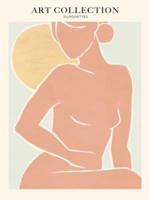 Affiche art collection silhouettes rose pâle l.30 x l.40 cm Dada Art